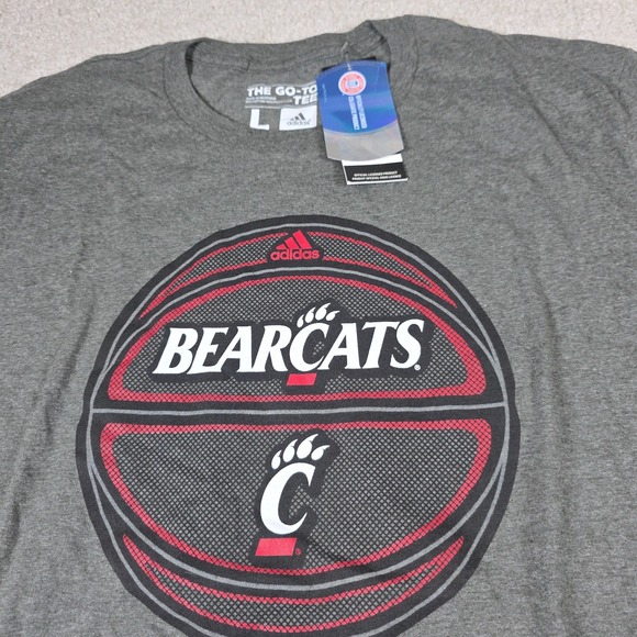 Adidas The Go-To‎ NCAA Cincinnati Bearcats T-Shirt Mens Size L Gray Basketball - Picture 1 of 6